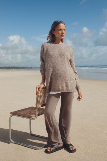 Fluffy Maternity Jumper (Cacao) 1
