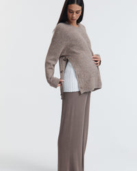 Fluffy Maternity Jumper (Cacao) 8