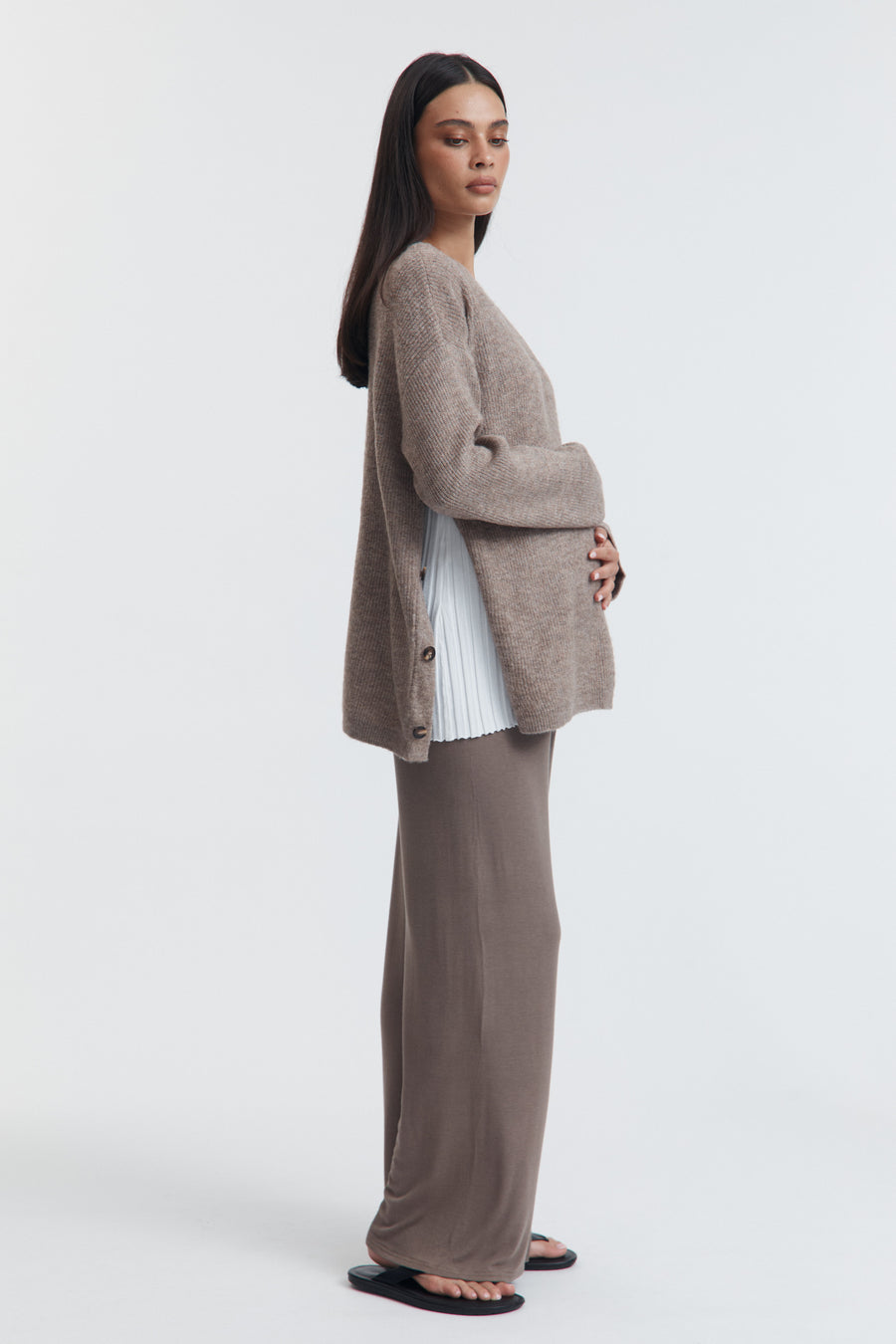 Fluffy Maternity Jumper (Cacao) 9