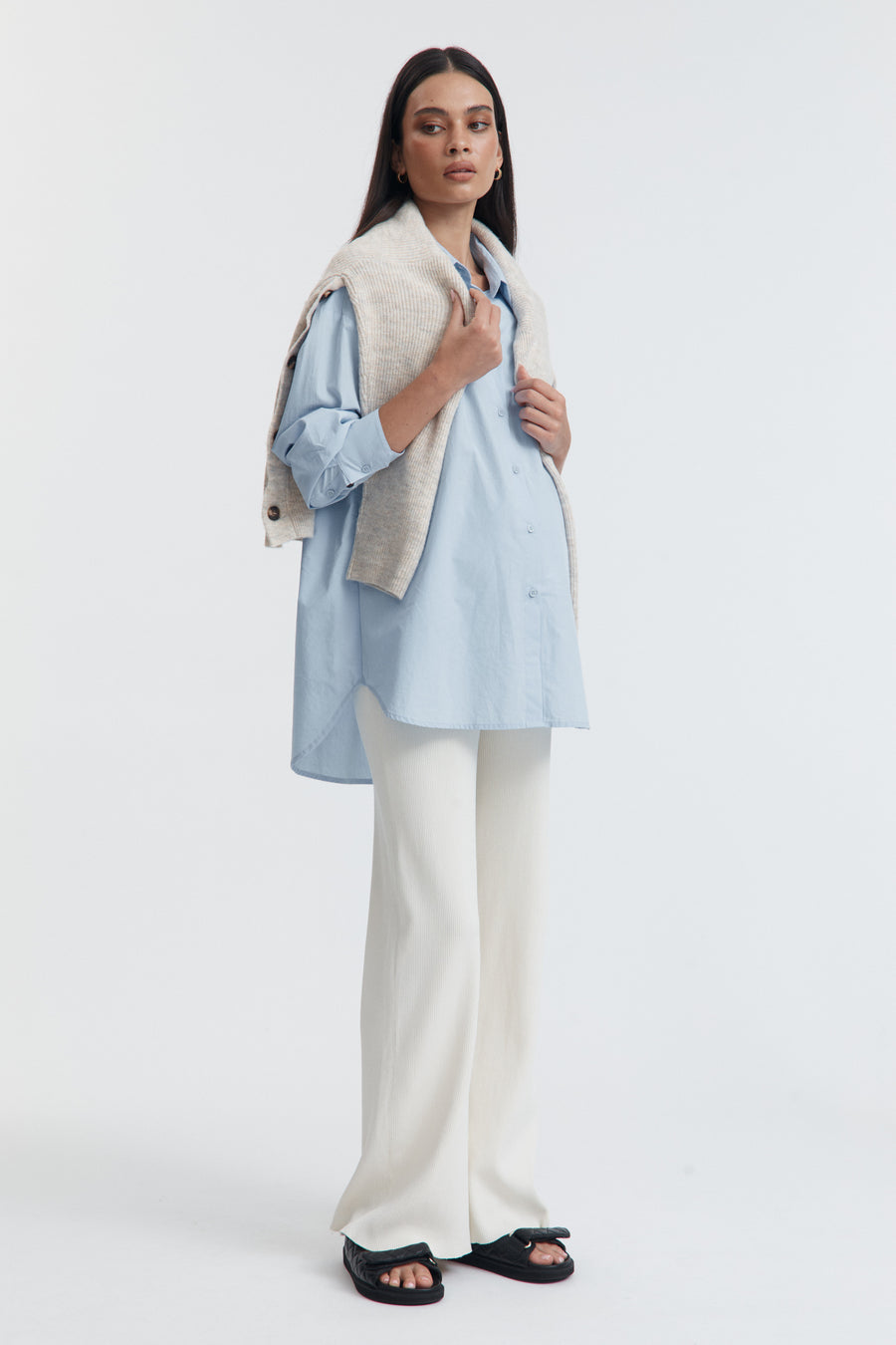 Fluffy Maternity Jumper (Sand) 10