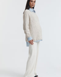 Fluffy Maternity Jumper (Sand) 11