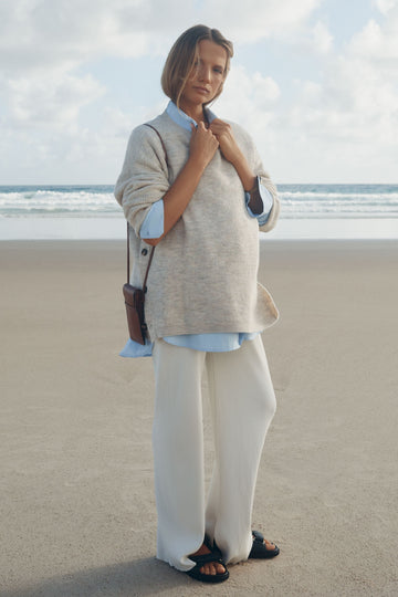 Fluffy Maternity Jumper (Sand) 1
