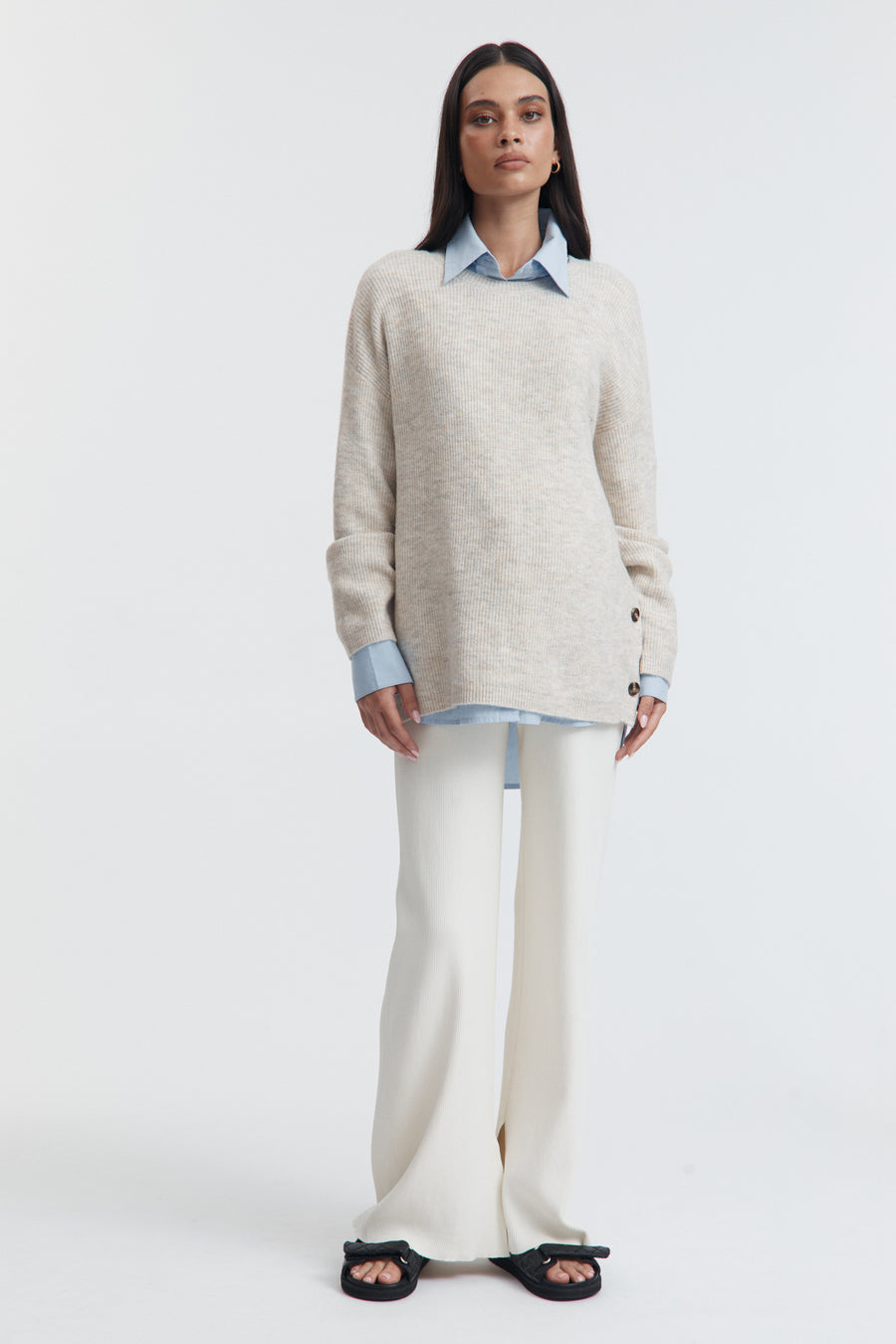 Fluffy Maternity Jumper (Sand) 2