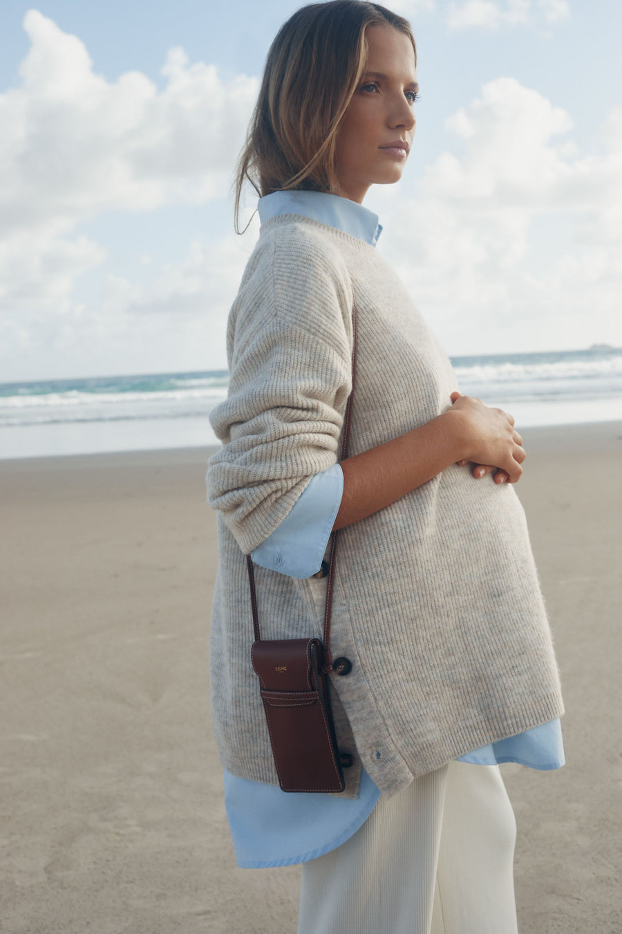 Fluffy Maternity Jumper (Sand) 3