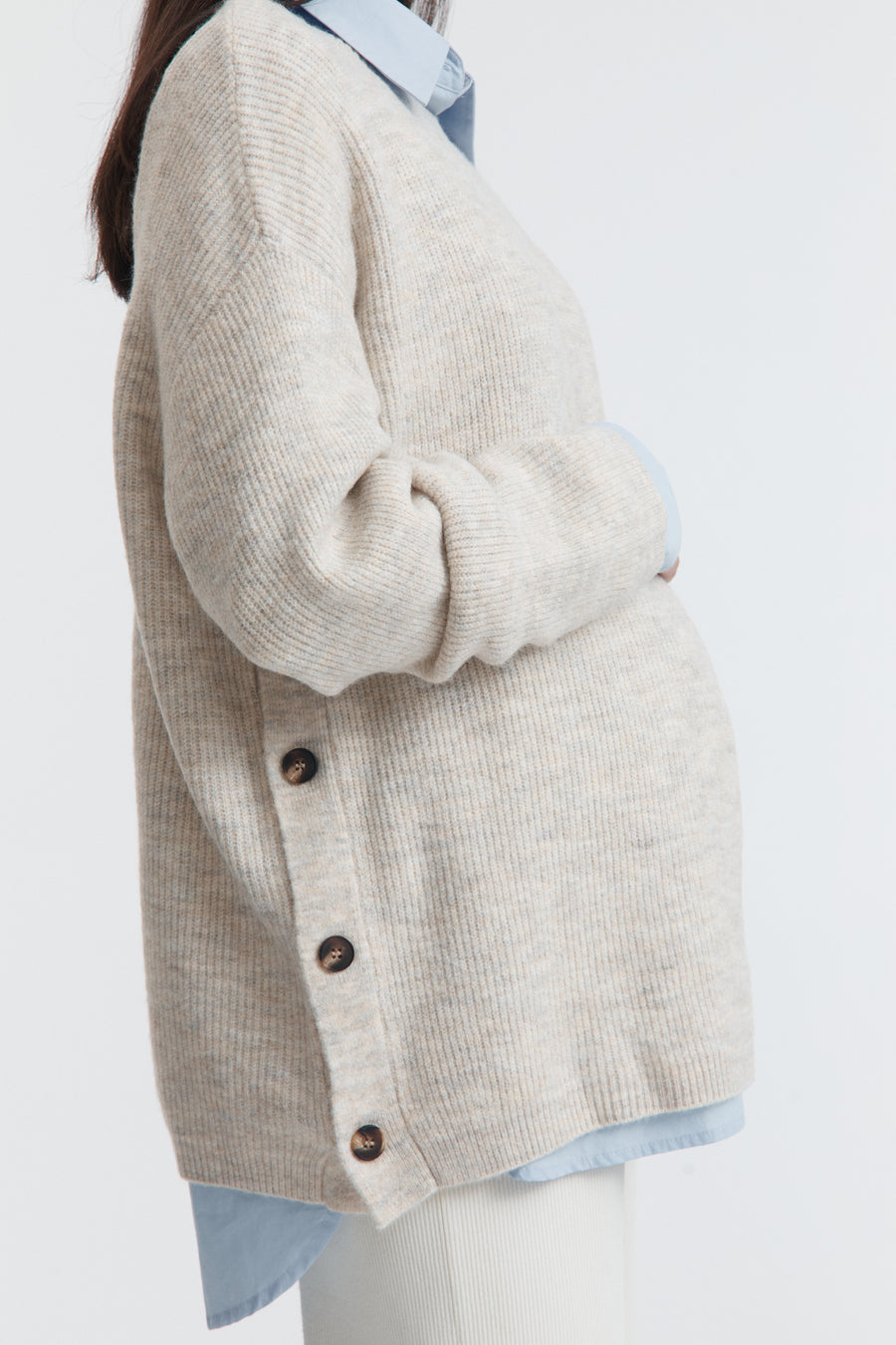 Fluffy Maternity Jumper (Sand) 4