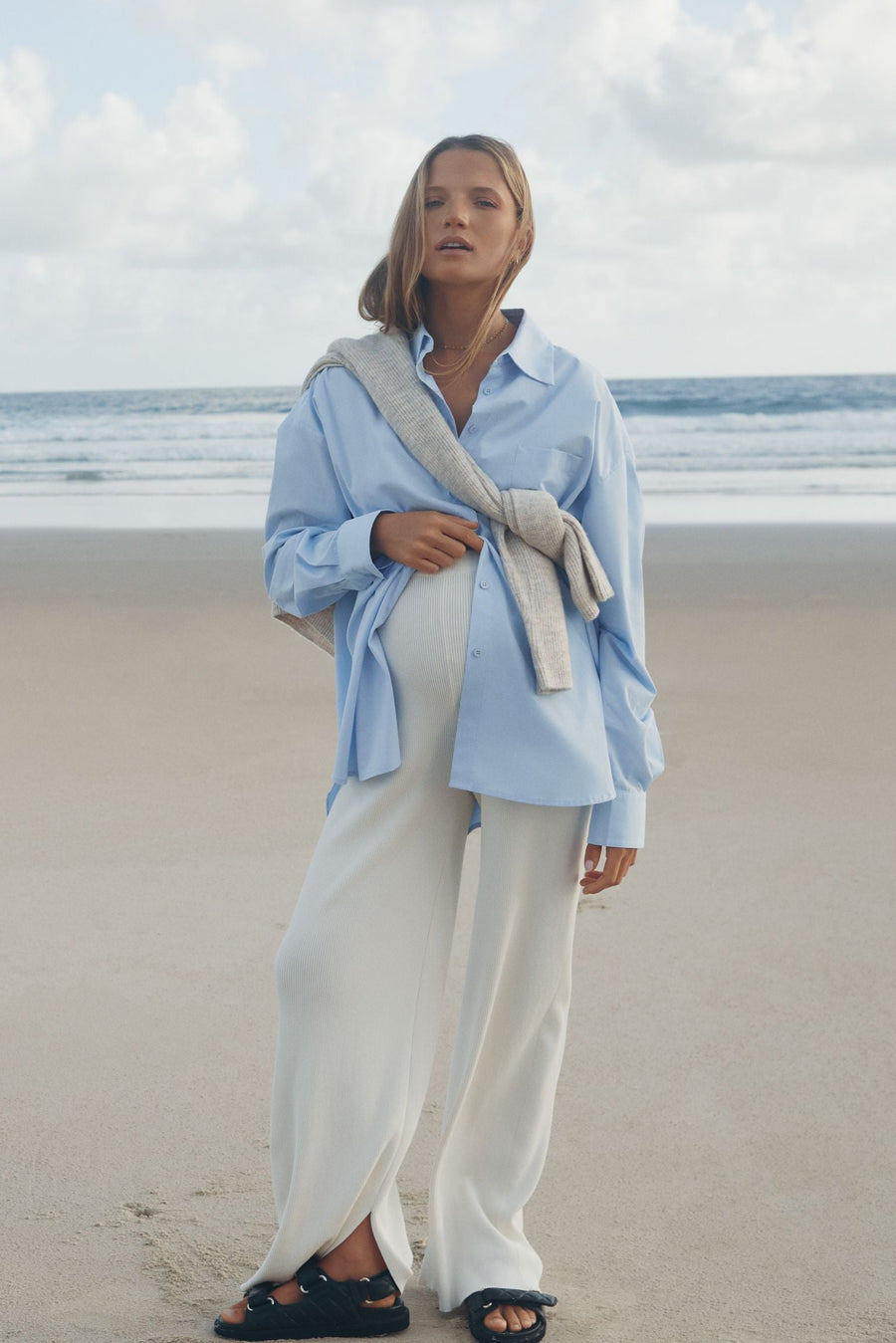 Fluffy Maternity Jumper (Sand) 5