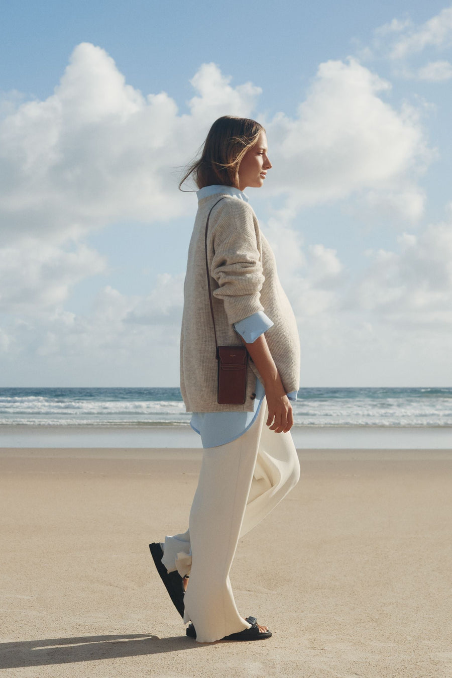 Fluffy Maternity Jumper (Sand) 7