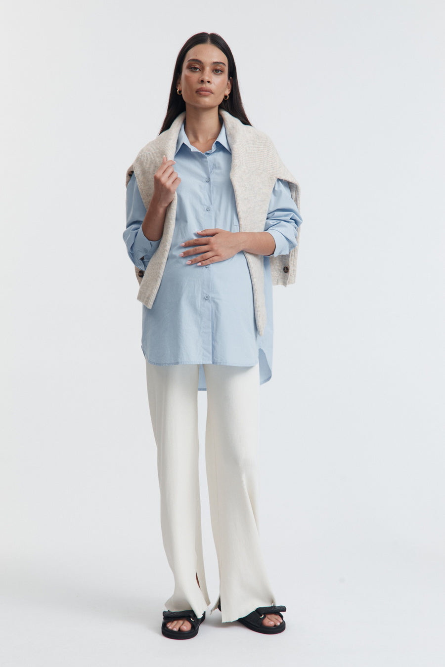 Fluffy Maternity Jumper (Sand) 8