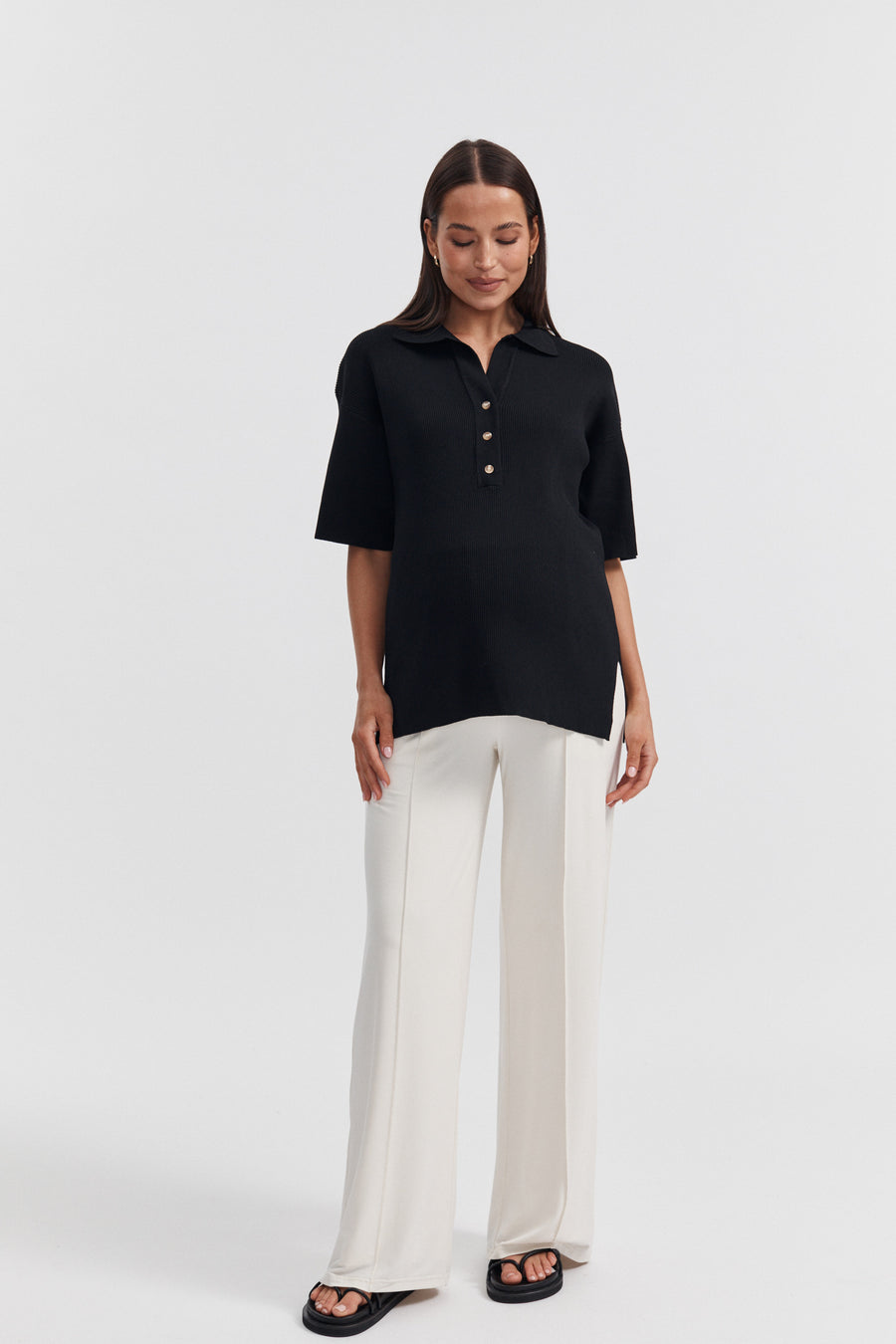 The Best Maternity Work Pant (Cream) 1