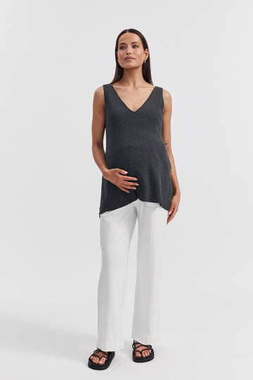 Maternity Knit Tank (Charcoal) 1