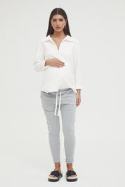 Stretchy Maternity Joggers (Grey) 3