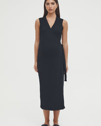 Maternity Wrap Dress (Black) 1