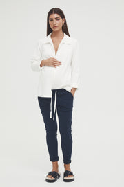 Stretchy Maternity Joggers (Navy) 2