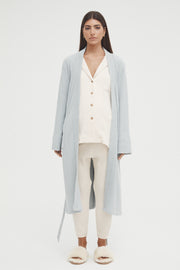Maternity Waffle Robe (Dusty Blue) 5
