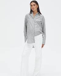 Maternity Linen Shirt (Stripe) 2