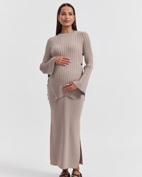 Luxury Maternity Top (Mocha) 3