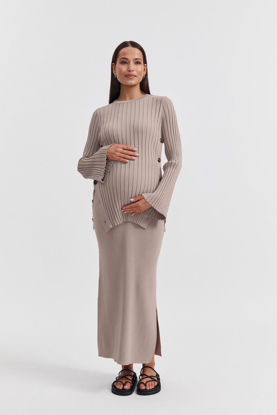 Luxury Maternity Top (Mocha) 3