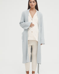 Maternity Waffle Robe (Dusty Blue) 1