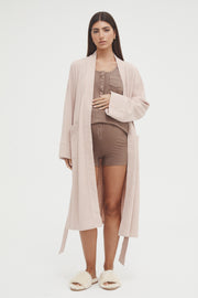 Maternity Waffle Robe (Blush) 6