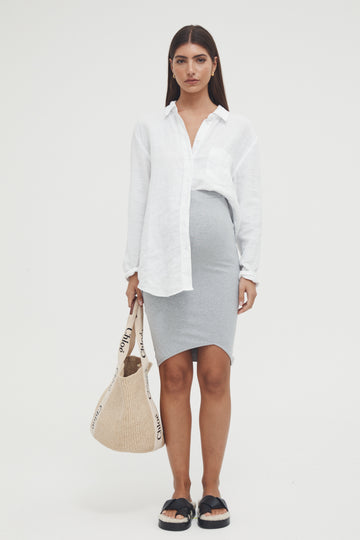 Stretchy Maternity Skirt (Grey) 1