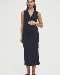 Maternity Wrap Dress (Black) 4