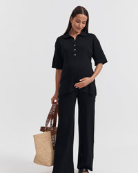 Maternity Work Top (Black) 8