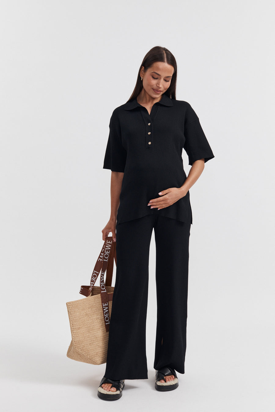 Maternity Work Top (Black) 8