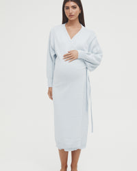 Maternity Wrap Dress (Powder) 1