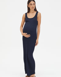 Stylish Maternity Maxi Dress (Navy) 3