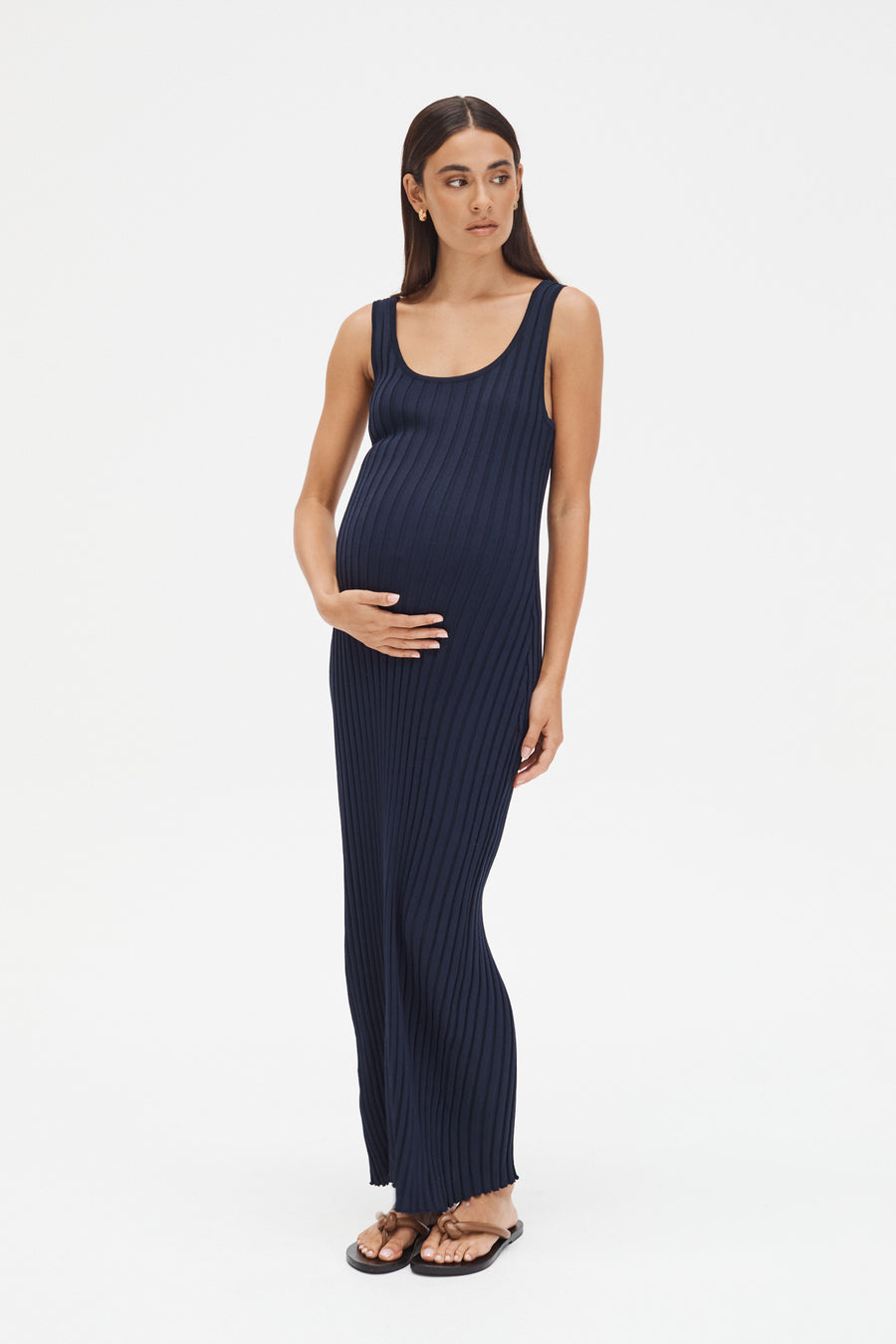 Stylish Maternity Maxi Dress (Navy) 3
