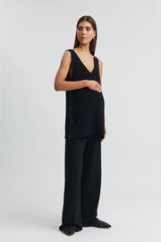 Henri Maternity Crepe Knit Pant (Black) 4