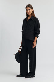 Henri Maternity Crepe Knit Pant (Black) 7