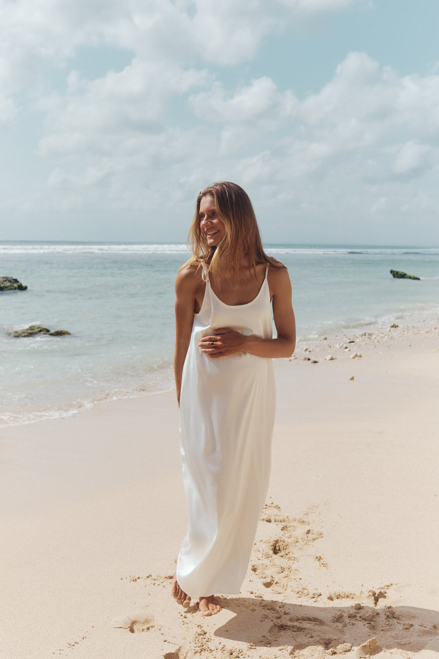 Ivory Maternity Slip Dress 3