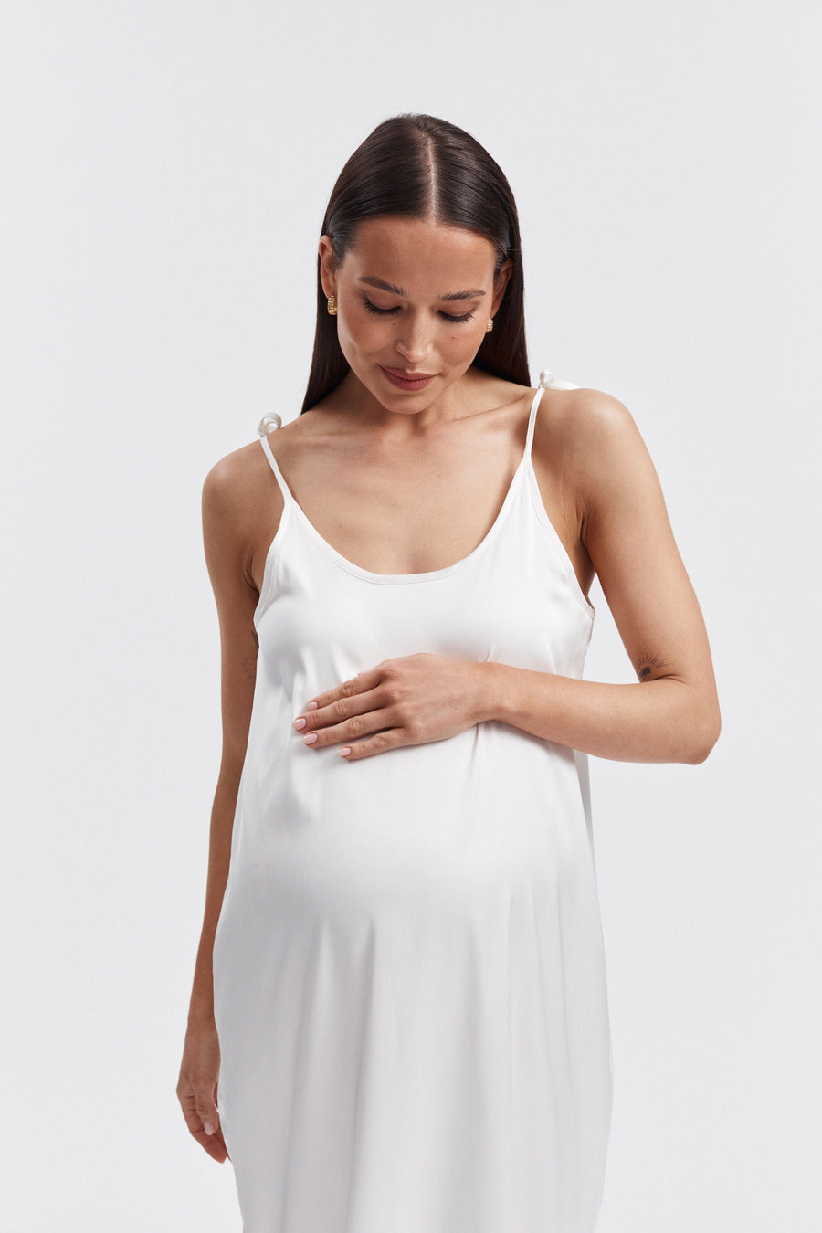 Ivory Maternity Slip Dress 4