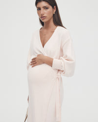 Maternity Wrap Dress (Pink) 2