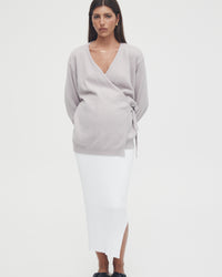 Luxury Maternity Maxi Skirt (White) 2