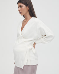 Maternity Wrap Jumper (White) 3
