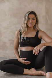 Maternity Sports Crop (Black) 4