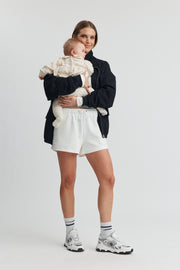 Soft Waffle Crop Sweater (White)