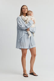 Textured Relaxed Short (Dusk Blue)