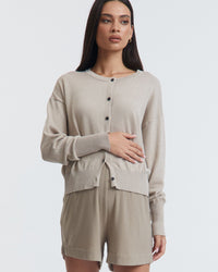 Lightweight Maternity Cardigan (Pebble) 1