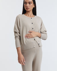Lightweight Maternity Cardigan (Pebble) 3