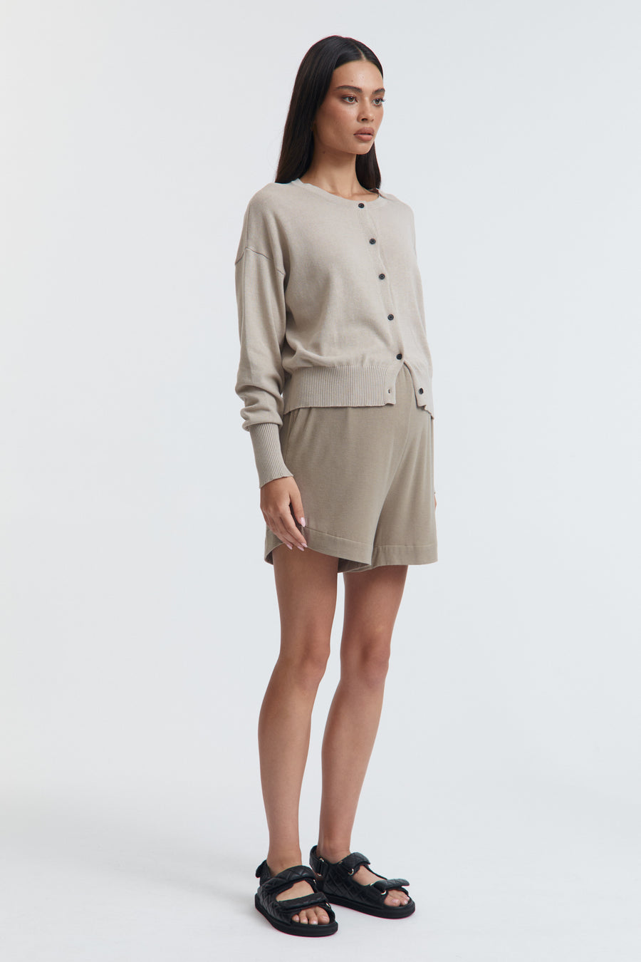Lightweight Maternity Cardigan (Pebble) 5