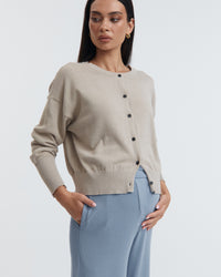Lightweight Maternity Cardigan (Pebble) 6