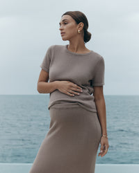 Linen Knit Skirt (Mocha)