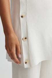 Longline Crepe Tank (Cream) 4
