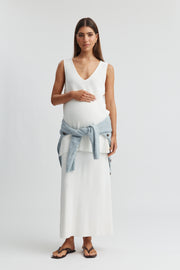 Longline Crepe Tank (Cream) 5