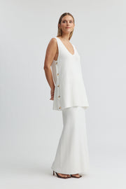 Longline Crepe Tank (Cream) 6