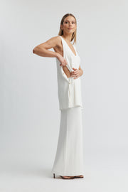 Longline Crepe Tank (Cream) 8