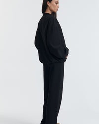 Low Rise Maternity Rib Cotton Pants (Black) 5